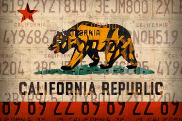 California License Plate Art Flag thumb