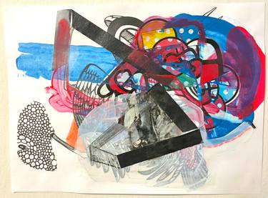 Original Expressionism Abstract Collage by Kenneth Park
