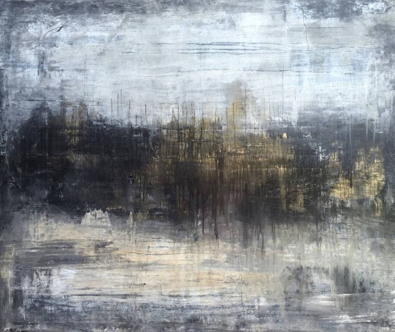 1108 abstract gold city Painting by Roger König | Saatchi Art