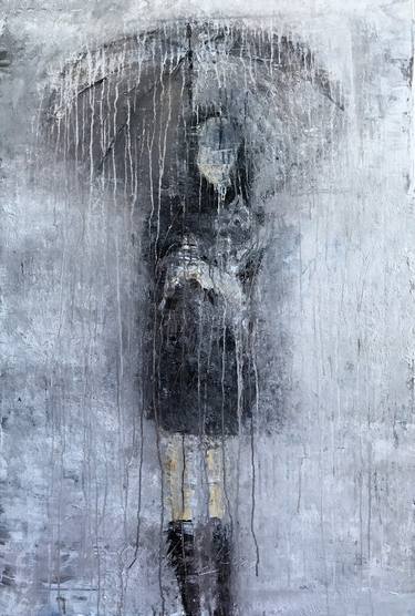 Abstract Girl In The Rain No7 Painting By Roger König