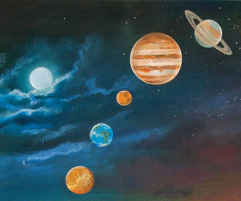 Original Conceptual Outer Space Painting by Daniel Loveday