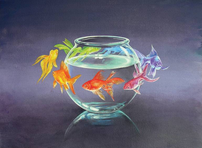 Goldfish VI Painting by Daniel Loveday | Saatchi Art