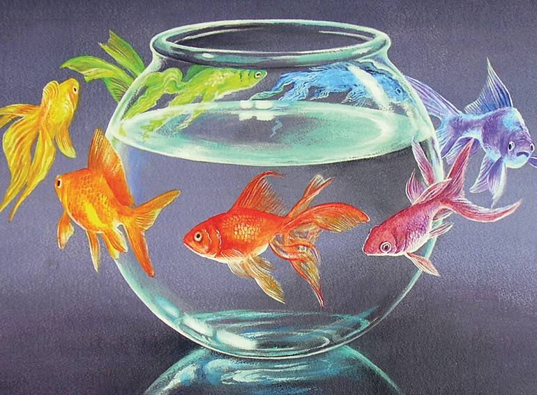 Goldfish VI Painting by Daniel Loveday | Saatchi Art