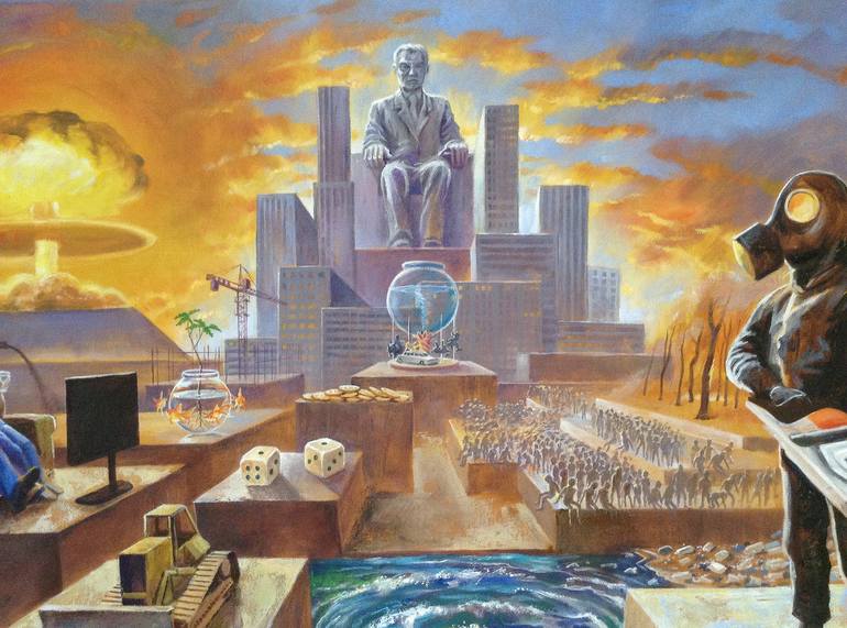 Original Surrealism Political Painting by Daniel Loveday