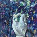 Swan Vase with Queen Anne’s Lace by Brooke Wandall