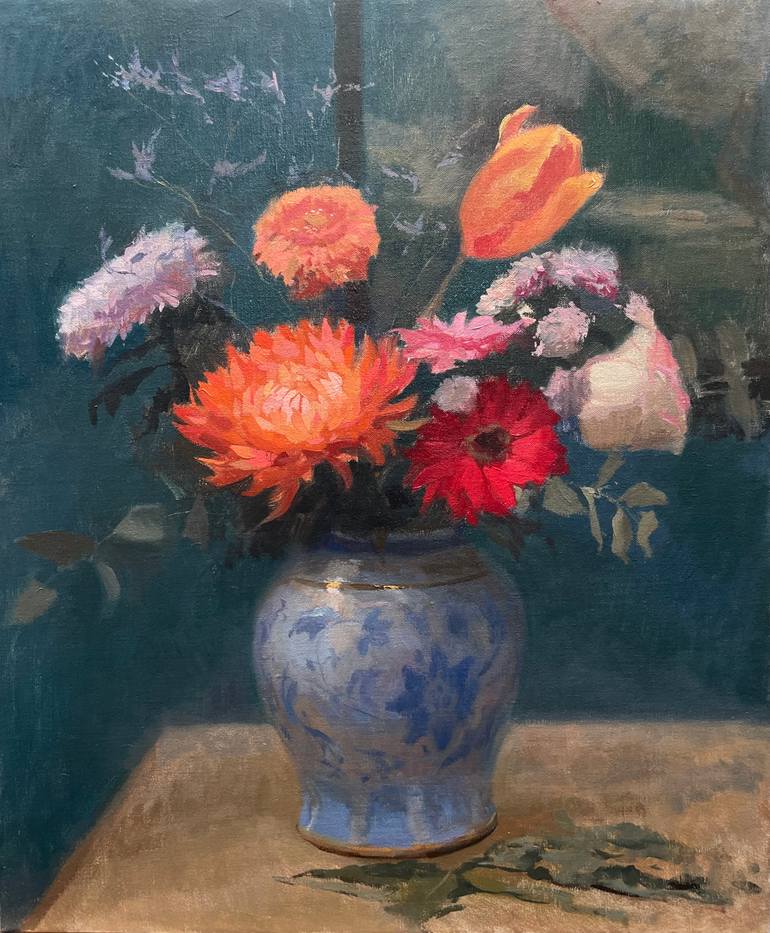 Original Classicism Floral Painting by Tanvi Pathare