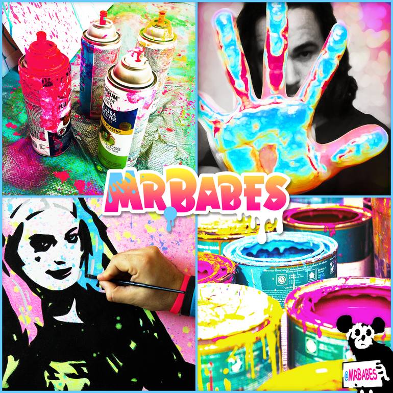 Original Pop Art Celebrity Painting by MR BABES