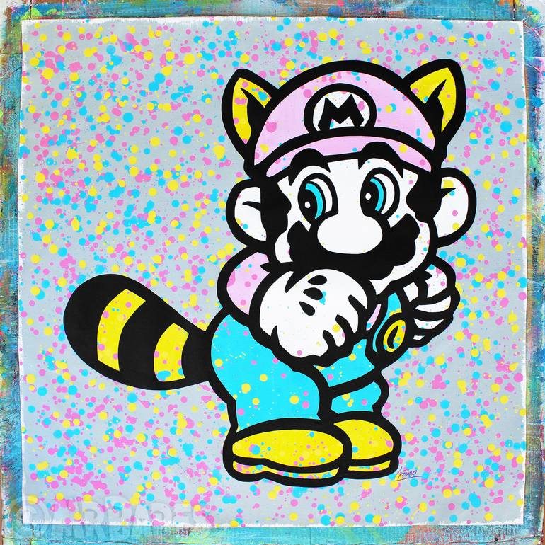 Super Mario (Raccoon) Painting by MR BABES | Saatchi Art