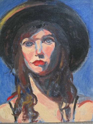 young girl in hat thumb