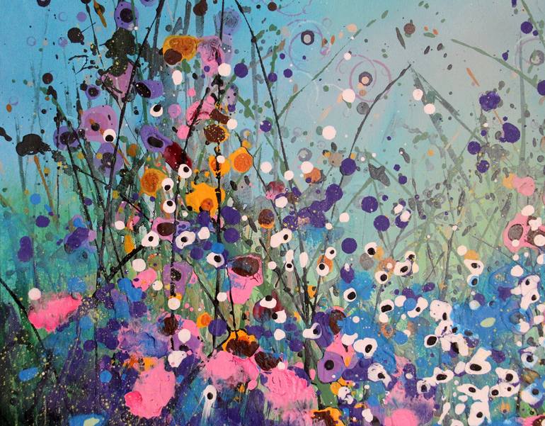 Original Abstract Expressionism Floral Painting by cecilia frigati