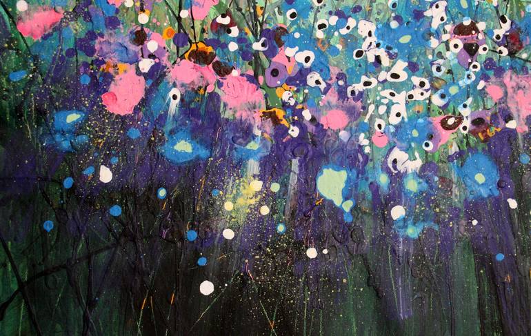 Original Abstract Expressionism Floral Painting by cecilia frigati