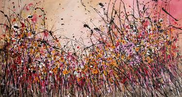 Print of Abstract Expressionism Floral Paintings by cecilia frigati