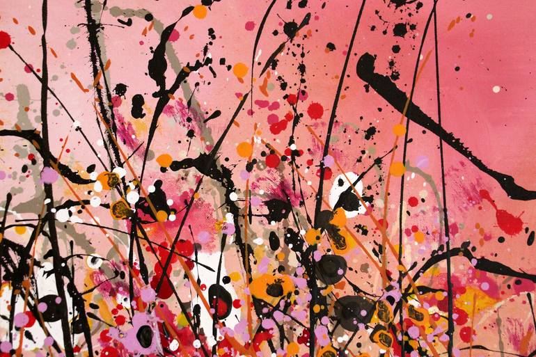 Original Abstract Expressionism Floral Painting by cecilia frigati