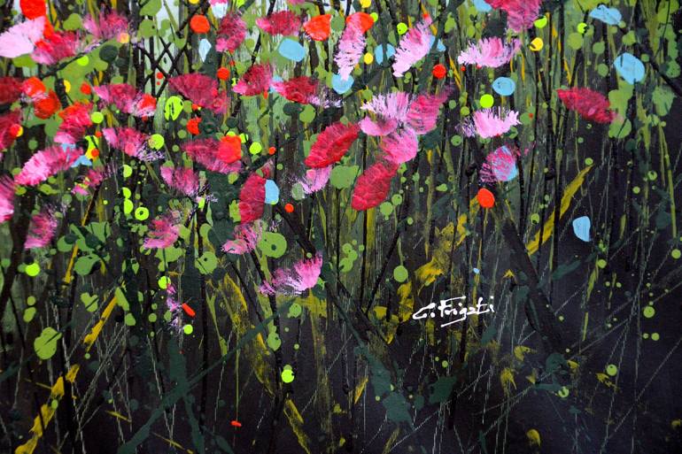 Original Abstract Floral Painting by cecilia frigati