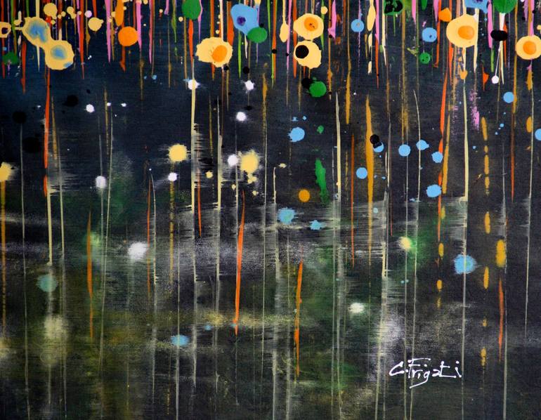 Original Abstract Floral Painting by cecilia frigati