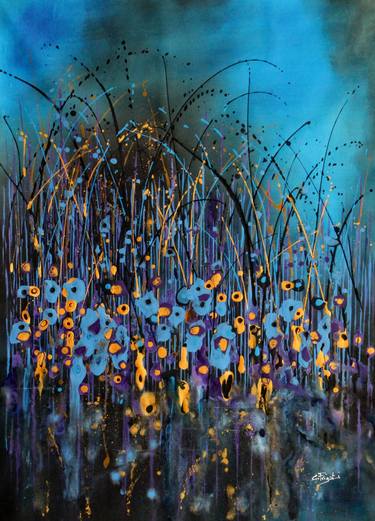 Original Abstract Floral Paintings by cecilia frigati