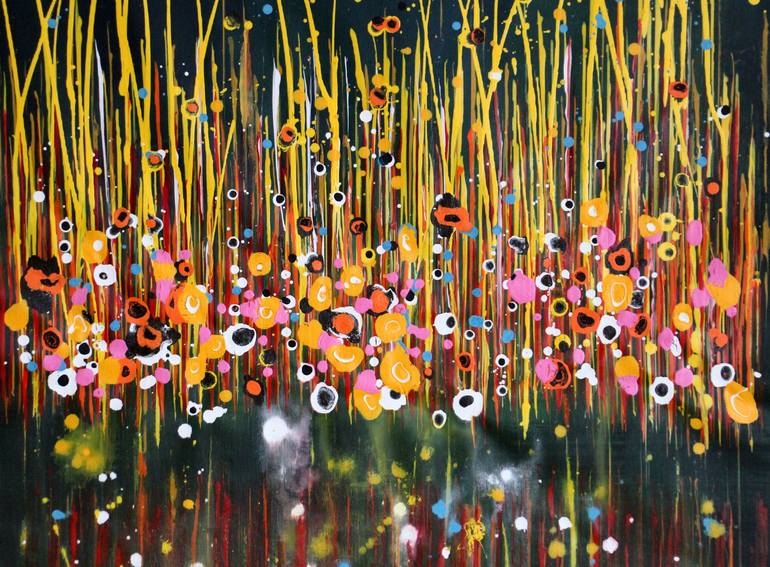 Original Abstract Floral Painting by cecilia frigati