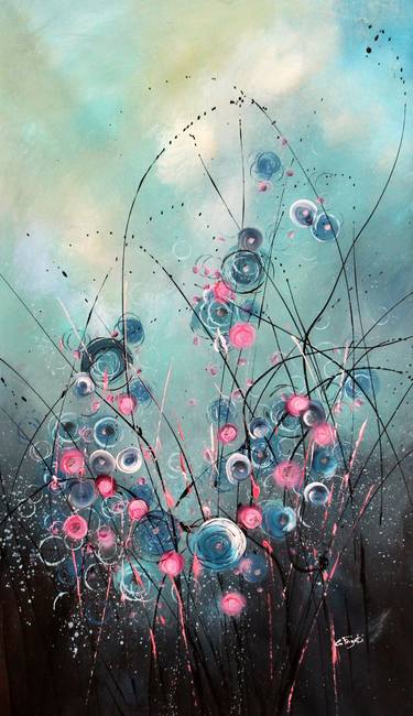 Original Abstract Floral Paintings by Cecilia Frigati