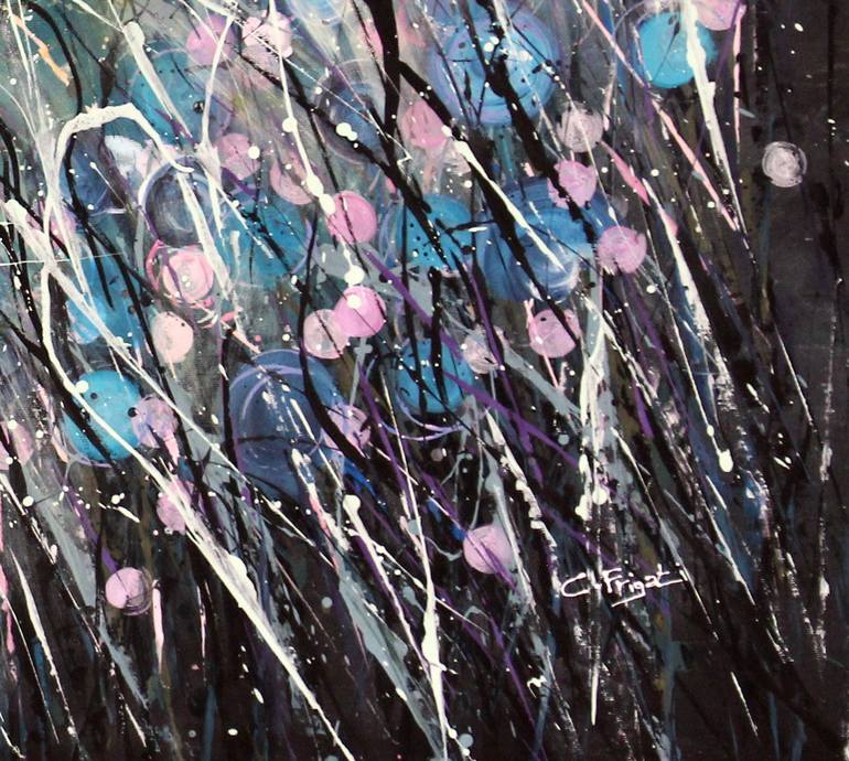 Original Abstract Floral Painting by cecilia frigati