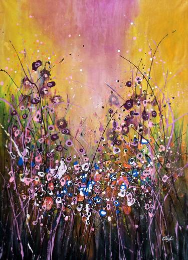 Original Abstract Floral Paintings by cecilia frigati