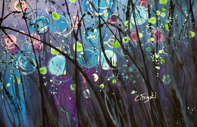 Original Abstract Floral Painting by cecilia frigati