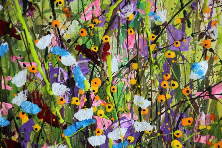 Original Abstract Floral Painting by Cecilia Frigati