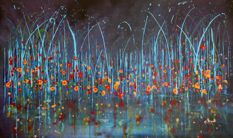 Print of Abstract Floral Paintings by Cecilia Frigati