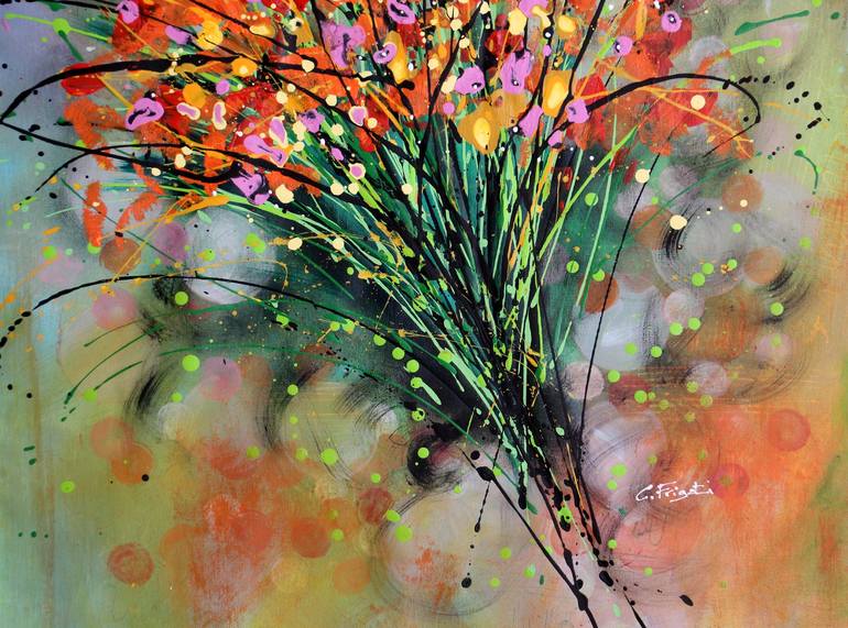 Original Floral Painting by cecilia frigati