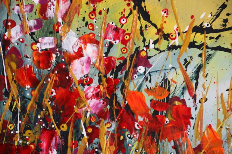 Original Abstract Expressionism Floral Painting by Cecilia Frigati