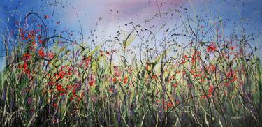 Original Abstract Expressionism Floral Paintings by Cecilia Frigati