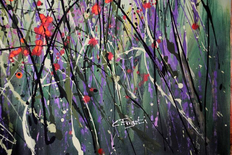 Original Abstract Expressionism Floral Painting by Cecilia Frigati