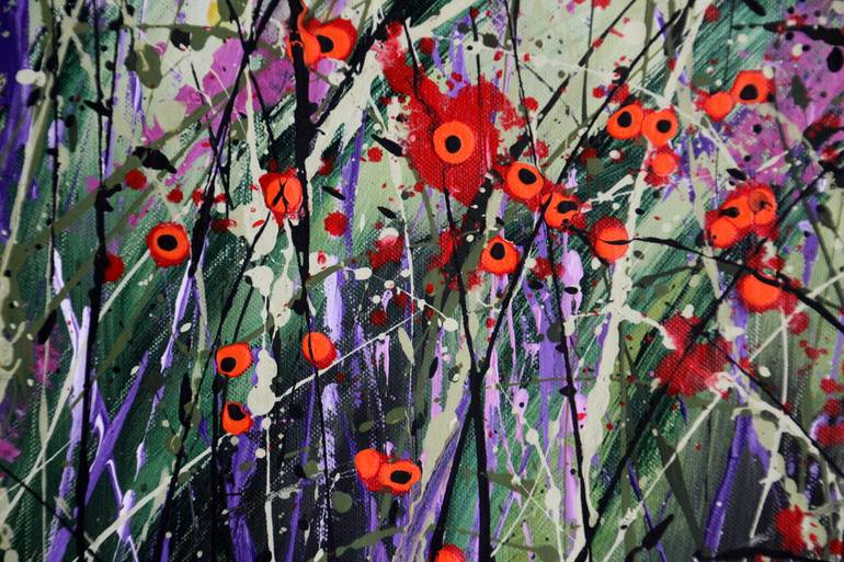 Original Abstract Expressionism Floral Painting by Cecilia Frigati