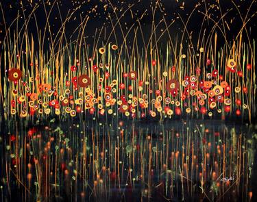 Original Abstract Expressionism Floral Paintings by Cecilia Frigati