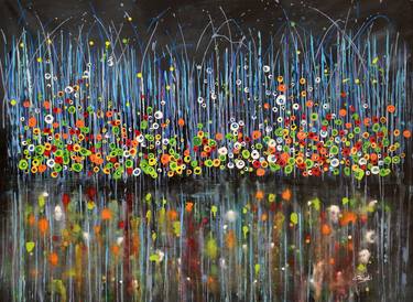 Original Abstract Expressionism Floral Paintings by Cecilia Frigati