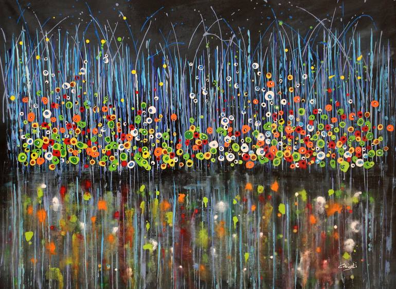 Print of Abstract Expressionism Floral Paintings by Cecilia Frigati