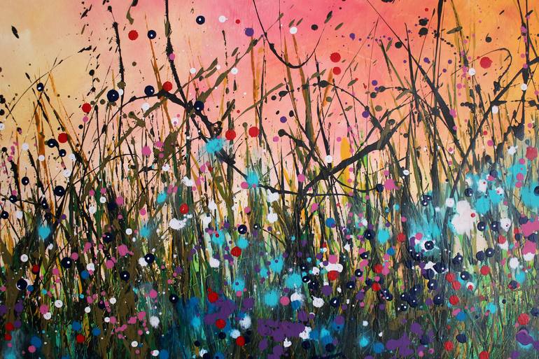 Original Abstract Floral Painting by Cecilia Frigati