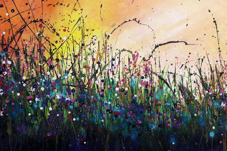 Original Abstract Floral Painting by Cecilia Frigati