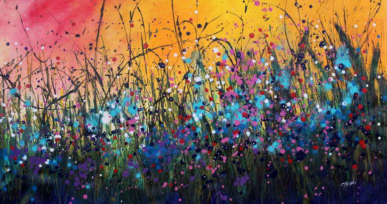 Original Abstract Floral Painting by Cecilia Frigati