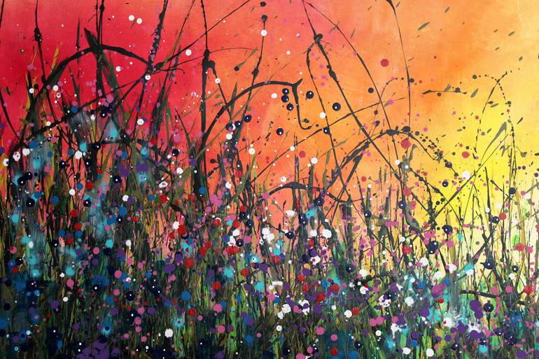 Original Abstract Floral Painting by Cecilia Frigati