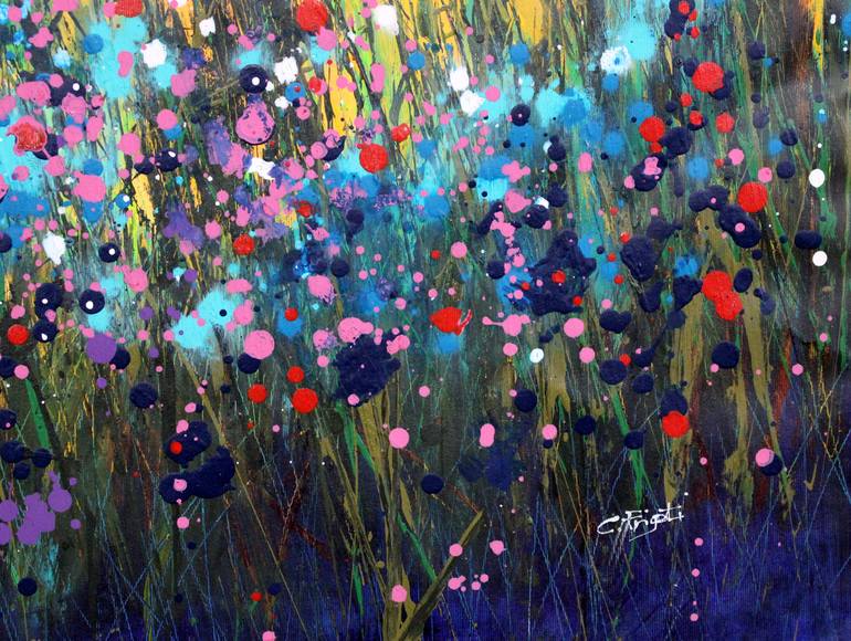 Original Abstract Floral Painting by Cecilia Frigati