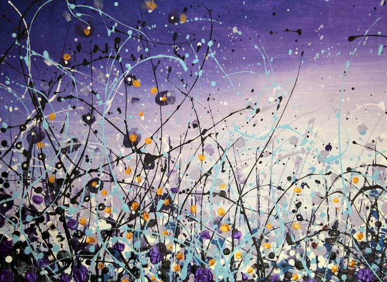 Original Abstract Expressionism Floral Painting by Cecilia Frigati
