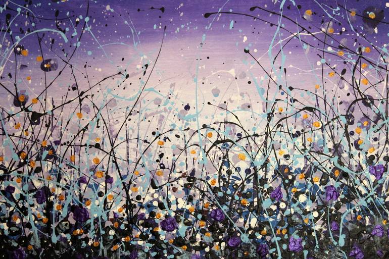 Original Abstract Expressionism Floral Painting by Cecilia Frigati