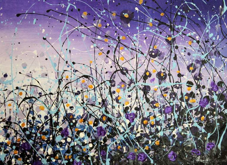 Original Abstract Expressionism Floral Painting by Cecilia Frigati