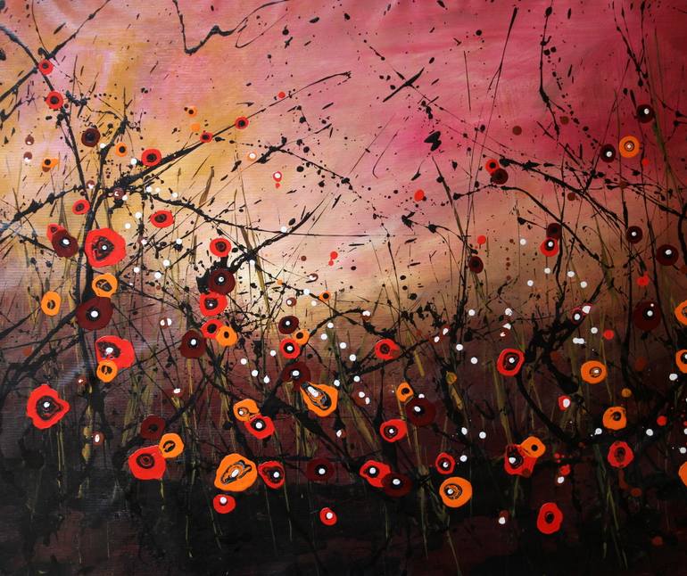 Original Abstract Floral Painting by Cecilia Frigati