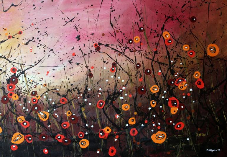 Original Abstract Floral Painting by Cecilia Frigati