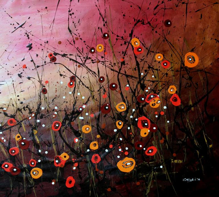 Original Abstract Floral Painting by Cecilia Frigati
