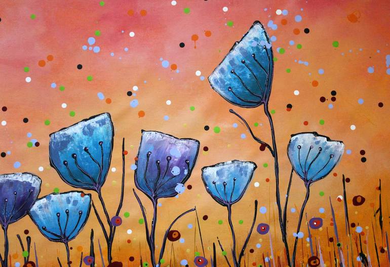 Original Abstract Floral Painting by Cecilia Frigati