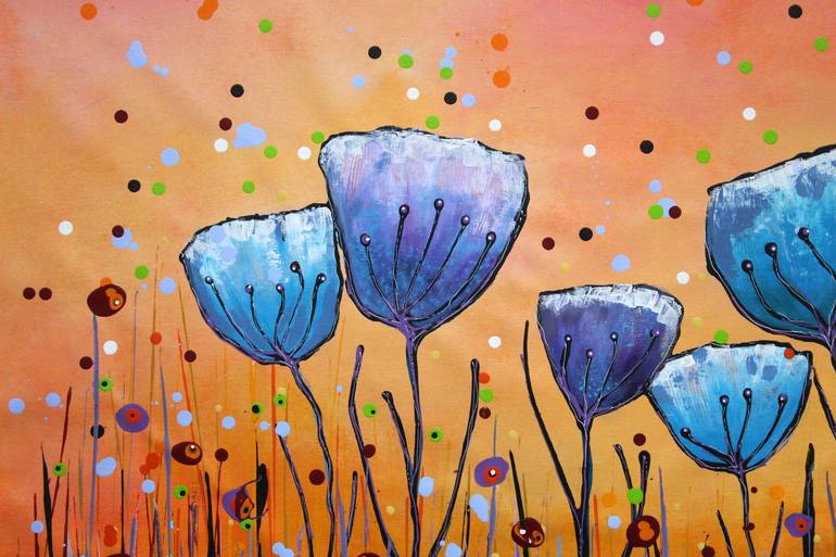 Original Abstract Floral Painting by Cecilia Frigati
