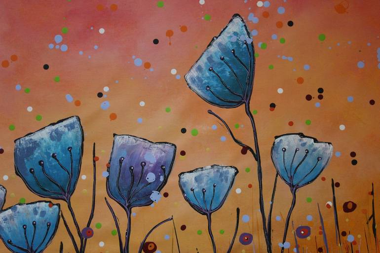 Original Abstract Floral Painting by Cecilia Frigati