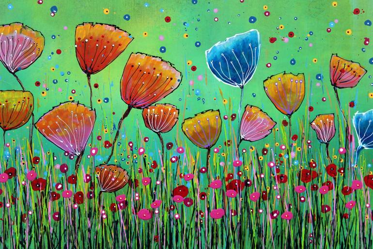 Original Contemporary Floral Painting by Cecilia Frigati